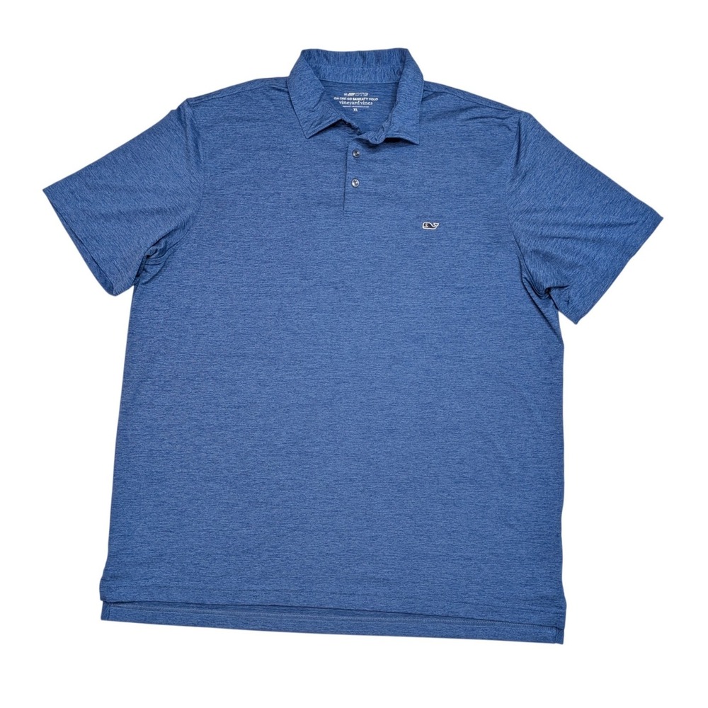 Vineyard Vines On-The-Go Sankaty Polo Mens XL Blue Performance Golf Shirt
